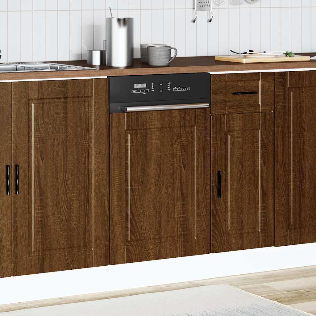 vidaXL Geschirrspülerblende Porto Braun Eichen-Optik 45x1,5x57 cm