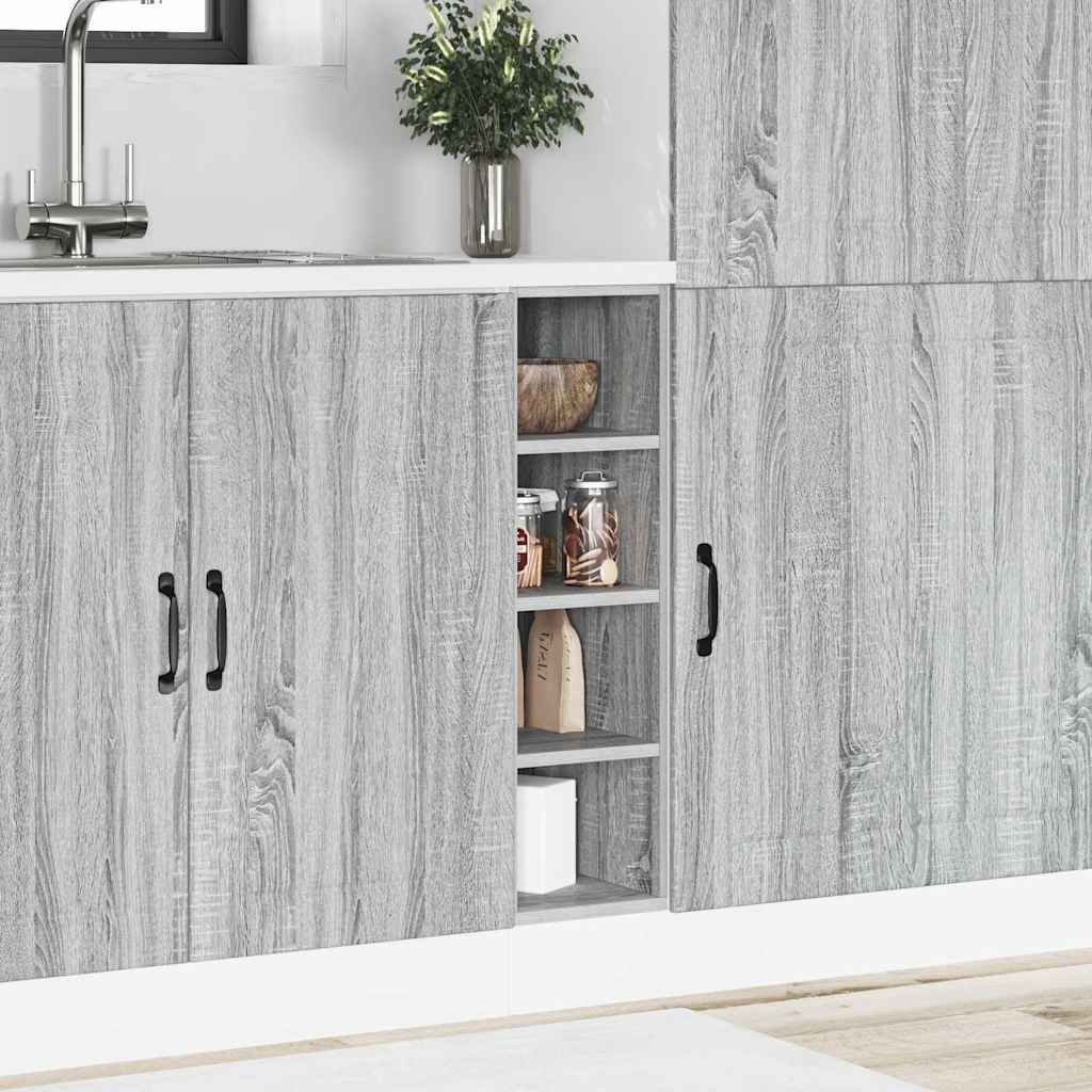 vidaXL Unterschrank Riga Grau Sonoma 20x44,5x81,5 cm Holzwerkstoff