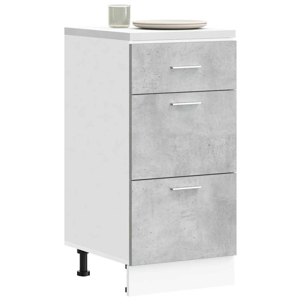 vidaXL Unterschrank Lyon Betongrau 40x46x81,5 cm Holzwerkstoff