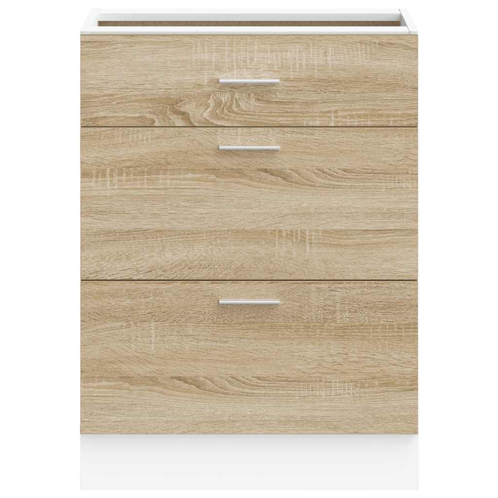 vidaXL Küchenunterschrank Lyon Sonoma-Eiche Holzwerkstoff