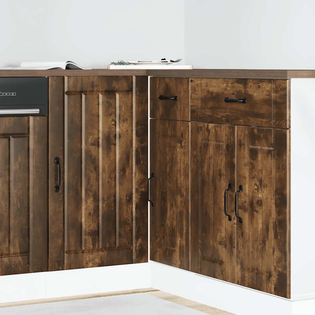 vidaXL Küchenunterschrank Lucca Räuchereiche Holzwerkstoff