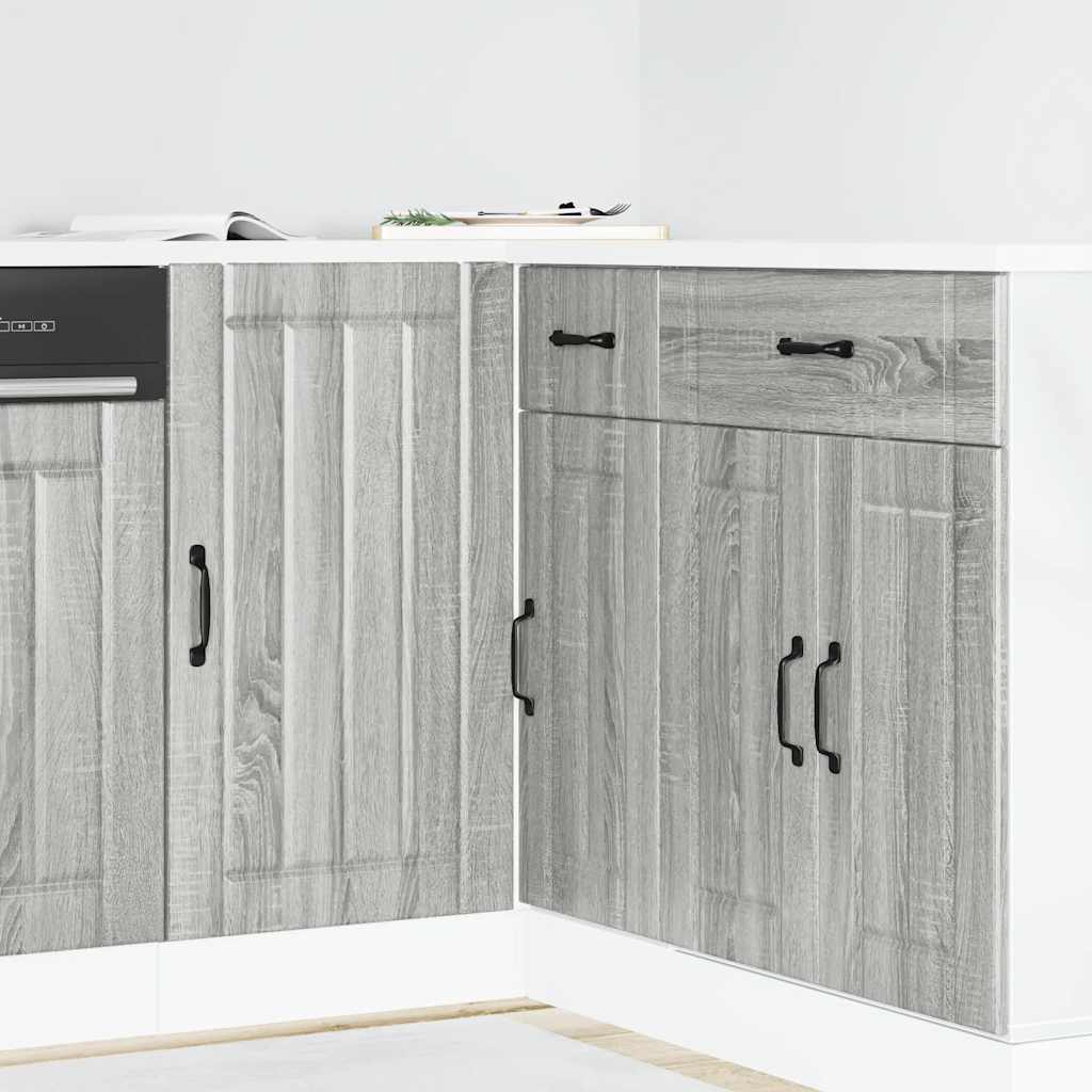 vidaXL Küchenunterschrank Lucca Grau Sonoma Holzwerkstoff