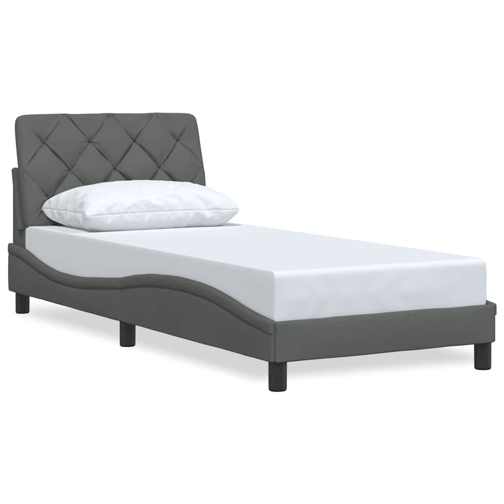 vidaXL Bettgestell ohne Matratze Dunkelgrau 80x200 cm Stoff