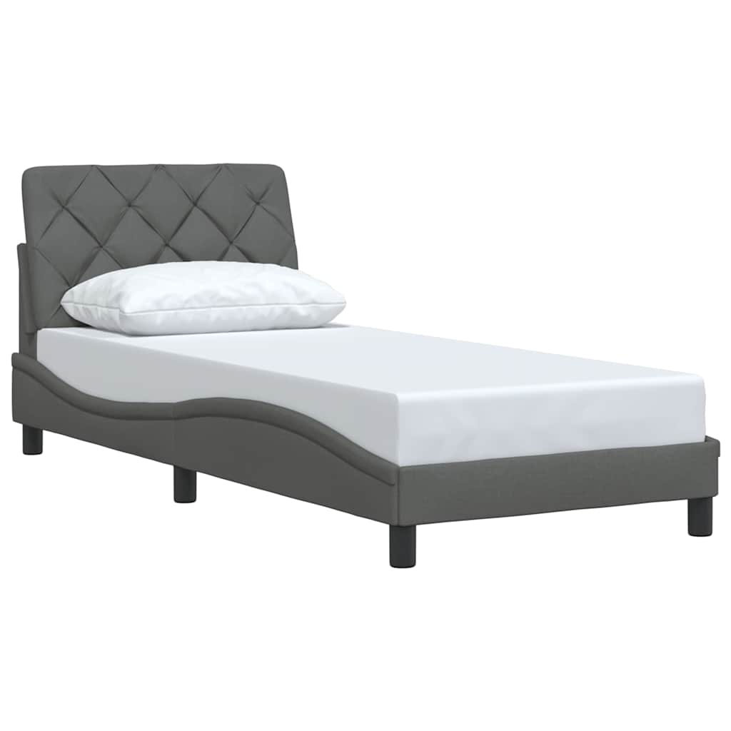 vidaXL Bettgestell ohne Matratze Dunkelgrau 80x200 cm Stoff