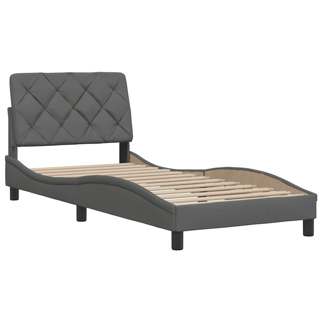 vidaXL Bettgestell ohne Matratze Dunkelgrau 80x200 cm Stoff