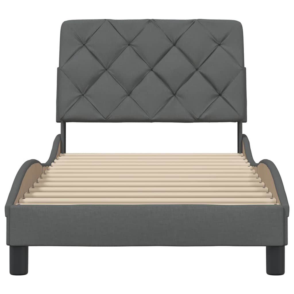 vidaXL Bettgestell ohne Matratze Dunkelgrau 80x200 cm Stoff