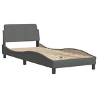 vidaXL Bettgestell ohne Matratze Dunkelgrau 80x200 cm Stoff