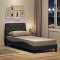vidaXL Bettgestell mit LED ohne Matratze Dunkelgrau 80x200 cm Stoff