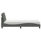 vidaXL Bett mit Matratze Dunkelgrau 80x200 cm Stoff