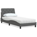 vidaXL Bett mit Matratze Dunkelgrau 80x200 cm Stoff