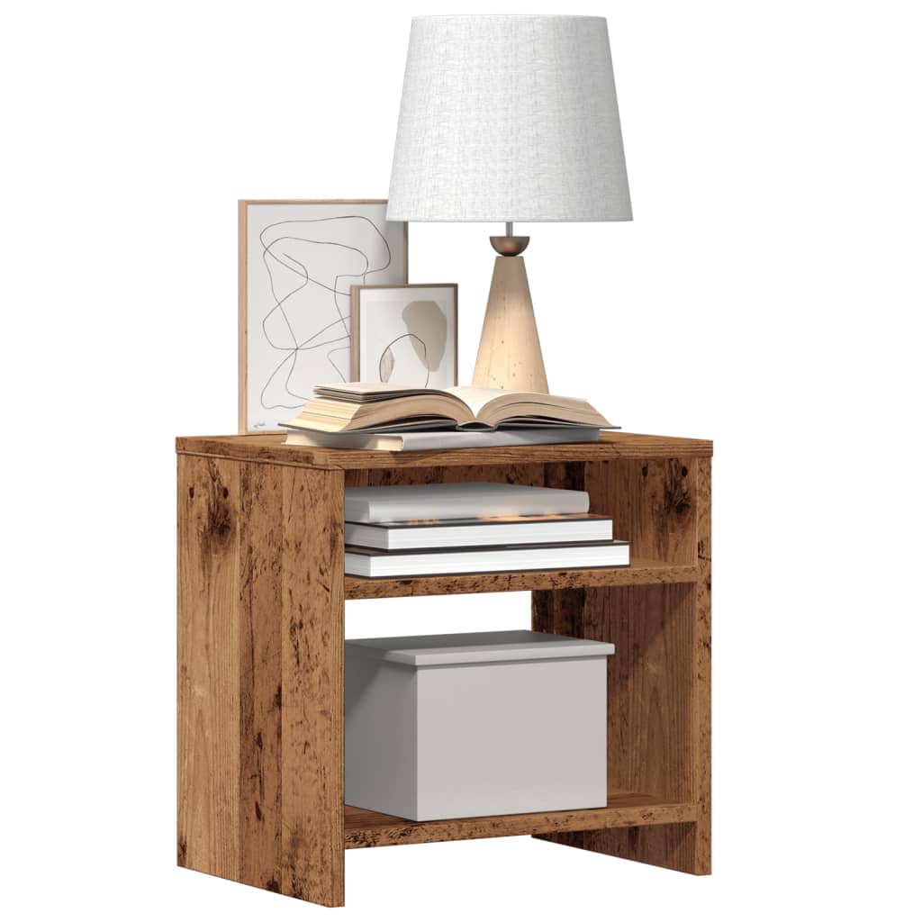 vidaXL Nachttische 2 Stk. Altholz-Optik 40x30x40 cm Holzwerkstoff