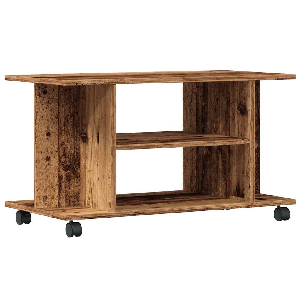 vidaXL TV-Regal mit Rollen Altholz-Optik 80x40x45 cm Holzwerkstoff