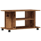 vidaXL TV-Regal mit Rollen Altholz-Optik 80x40x45 cm Holzwerkstoff