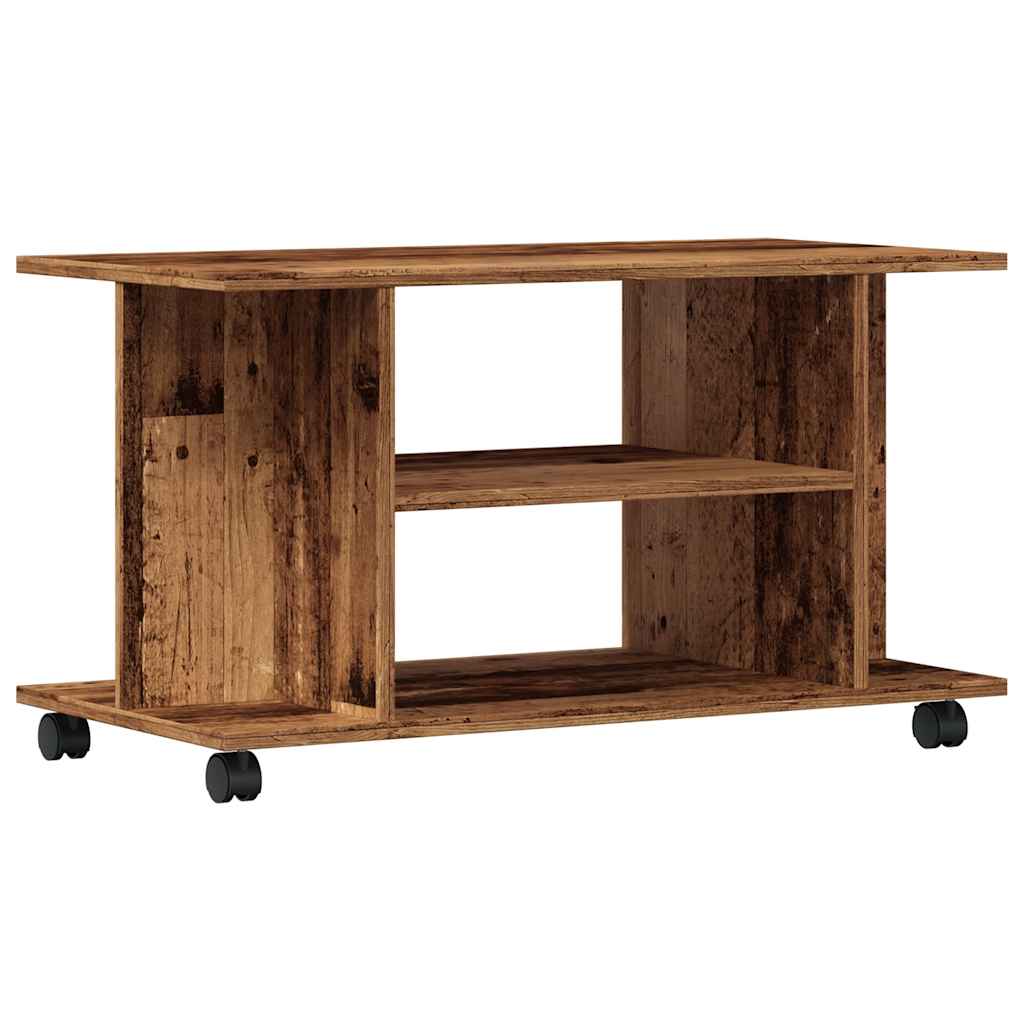 vidaXL TV-Regal mit Rollen Altholz-Optik 80x40x45 cm Holzwerkstoff