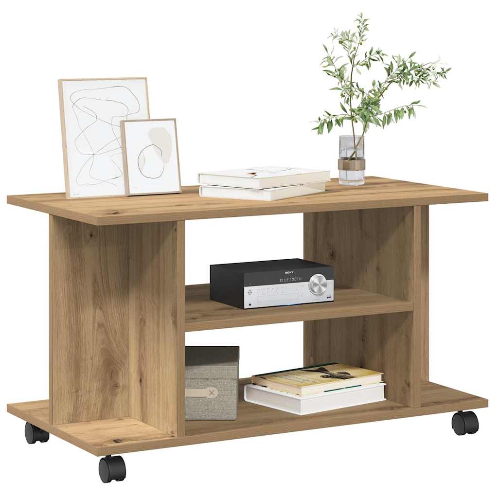 vidaXL TV-Regal mit Rollen Artisan-Eiche 80x40x45 cm Holzwerkstoff