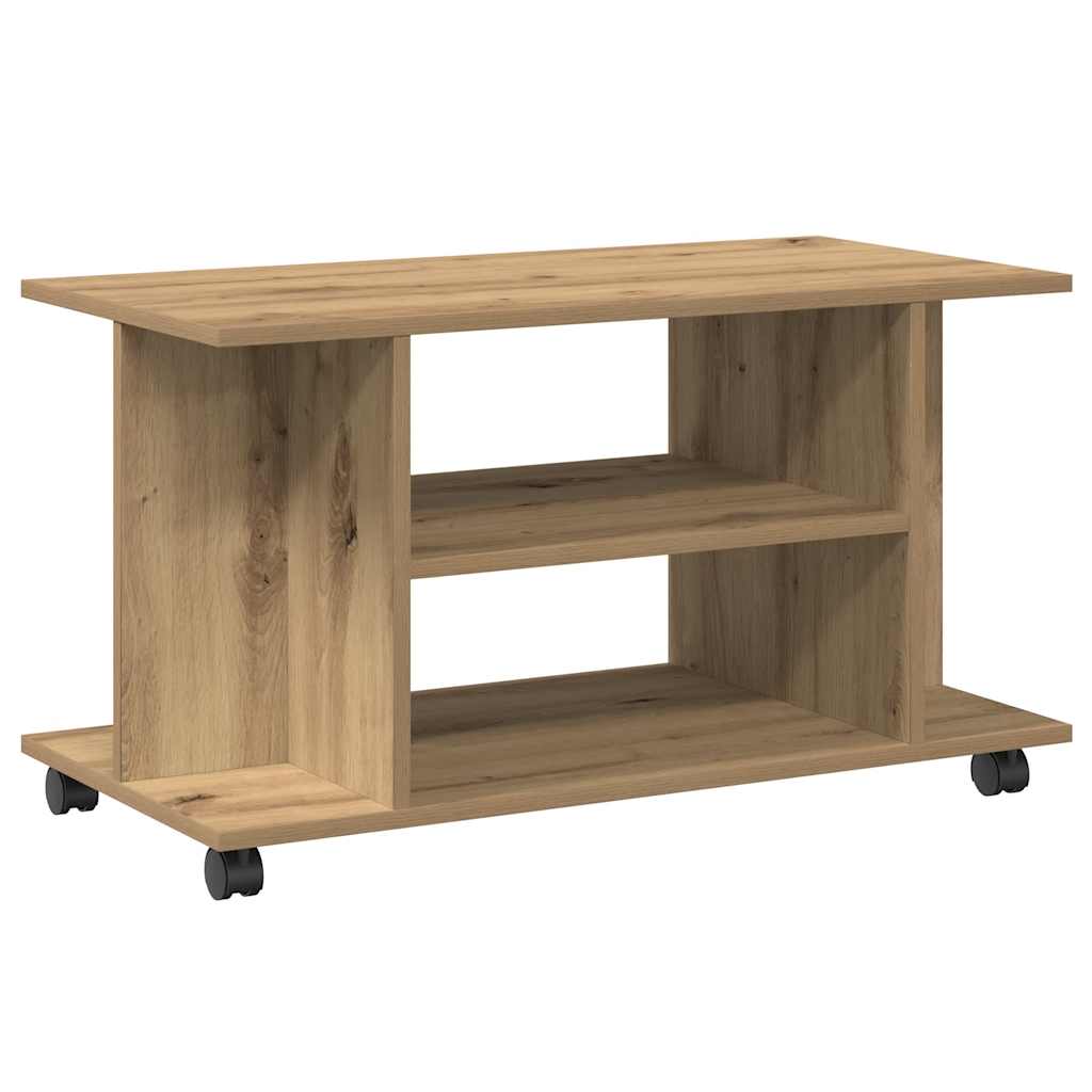 vidaXL TV-Regal mit Rollen Artisan-Eiche 80x40x45 cm Holzwerkstoff