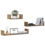 vidaXL Wandregale 3 Stk. Artisan-Eiche Holzwerkstoff