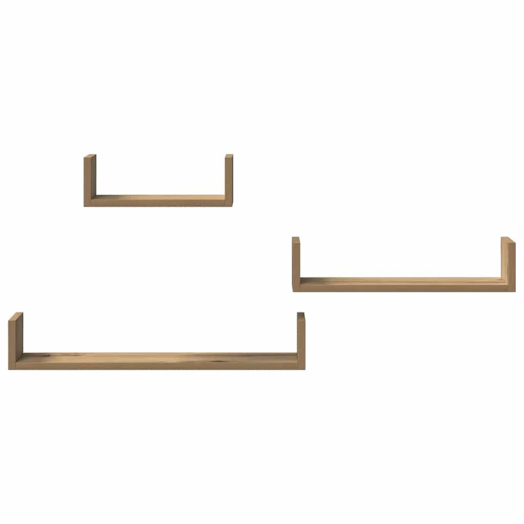 vidaXL Wandregale 3 Stk. Artisan-Eiche Holzwerkstoff