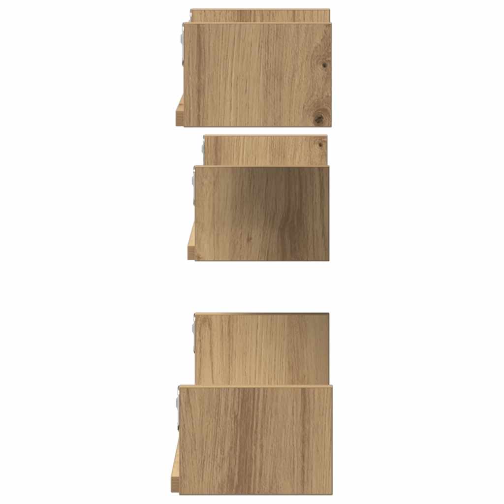 vidaXL Wandregale 3 Stk. Artisan-Eiche Holzwerkstoff