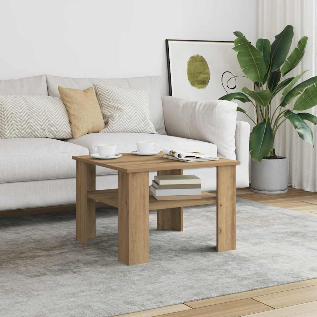 vidaXL Couchtisch Artisan-Eiche 60x60x42 cm Holzwerkstoff