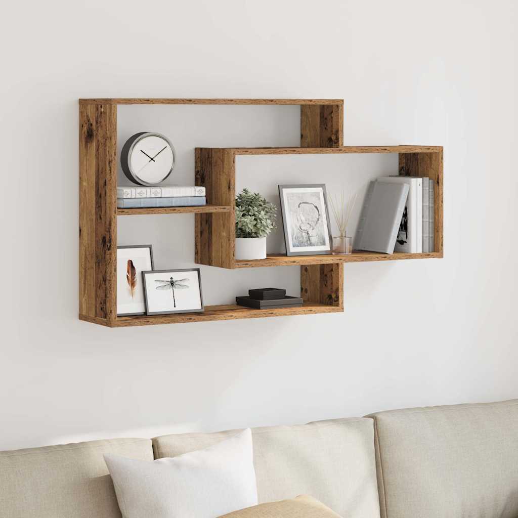 vidaXL Wandregal Altholz-Optik 104x20x58,5 cm Holzwerkstoff