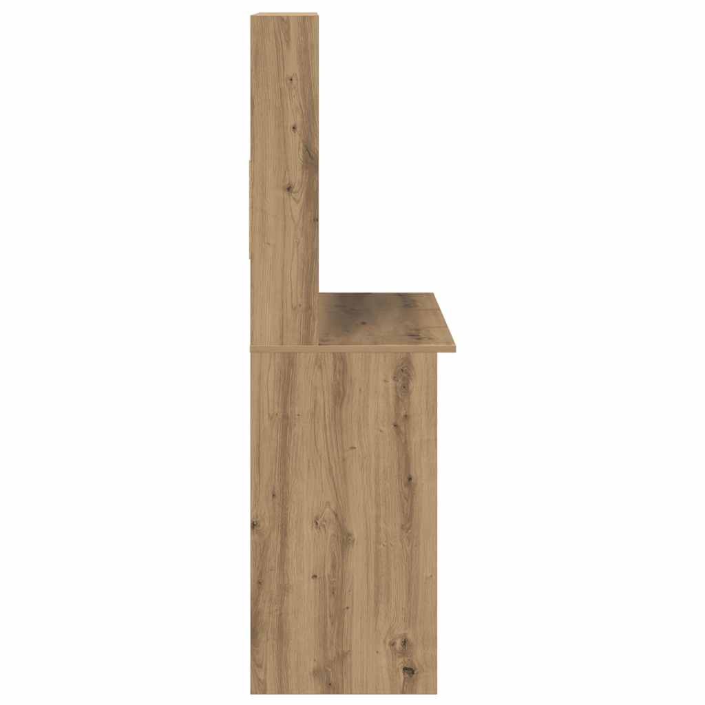 vidaXL Schreibtisch mit Regal Artisan-Eiche 102x45x148cm Holzwerkstoff