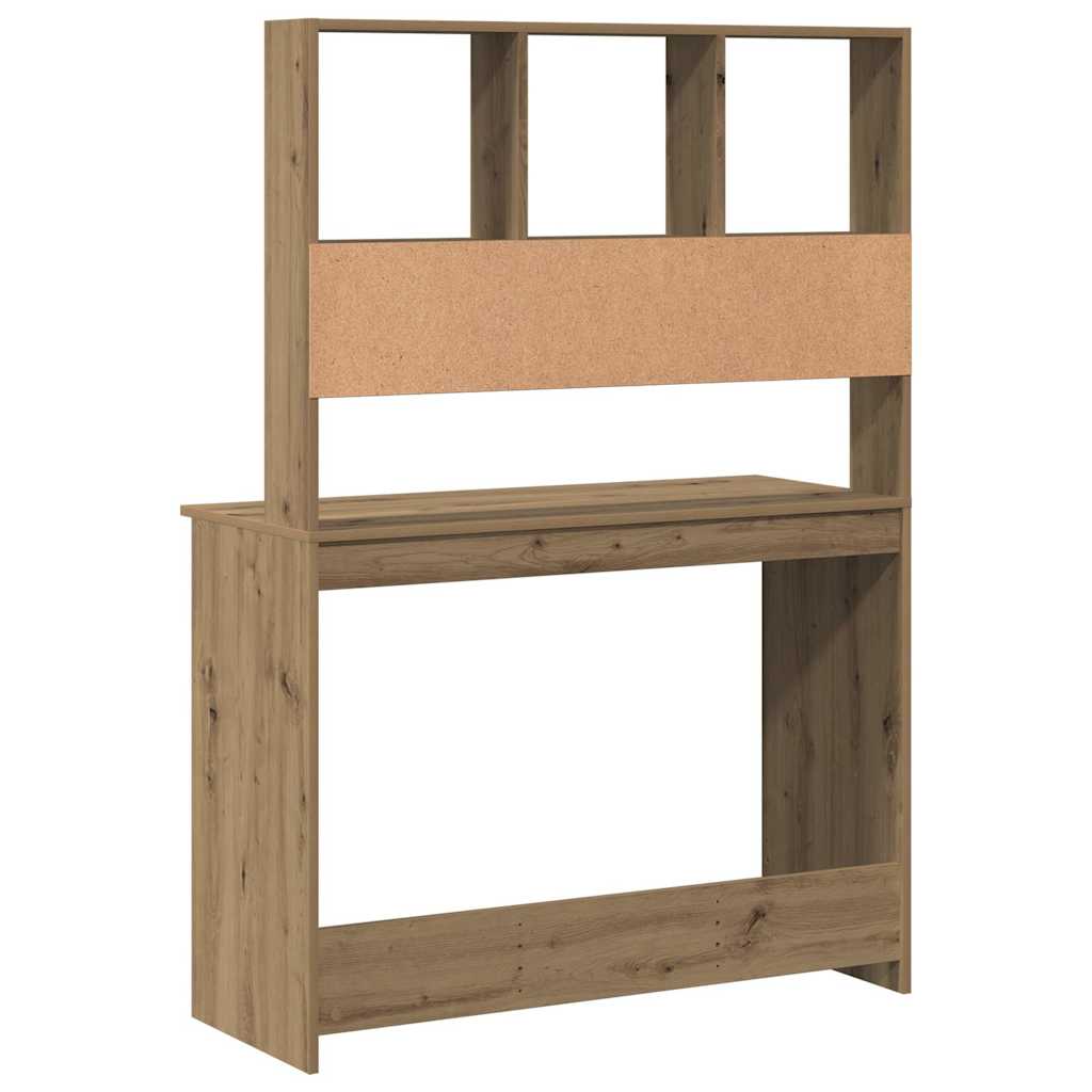 vidaXL Schreibtisch mit Regal Artisan-Eiche 102x45x148cm Holzwerkstoff
