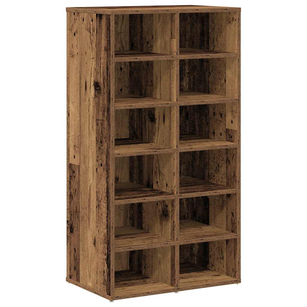 vidaXL Schuhregal Altholz-Optik 54x34x100,5 cm Holzwerkstoff