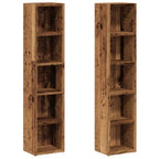 vidaXL CD-Regale 2 Stk. Altholz-Optik 21x16x93,5 cm Holzwerkstoff