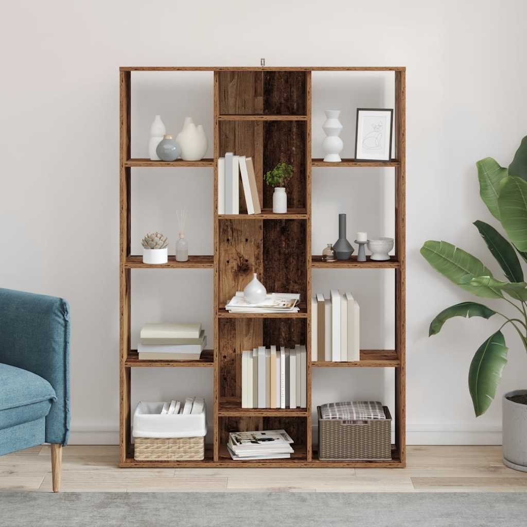 vidaXL Raumteiler/Bücherregal Altholz-Optik 100x24x140cm Holzwerkstoff