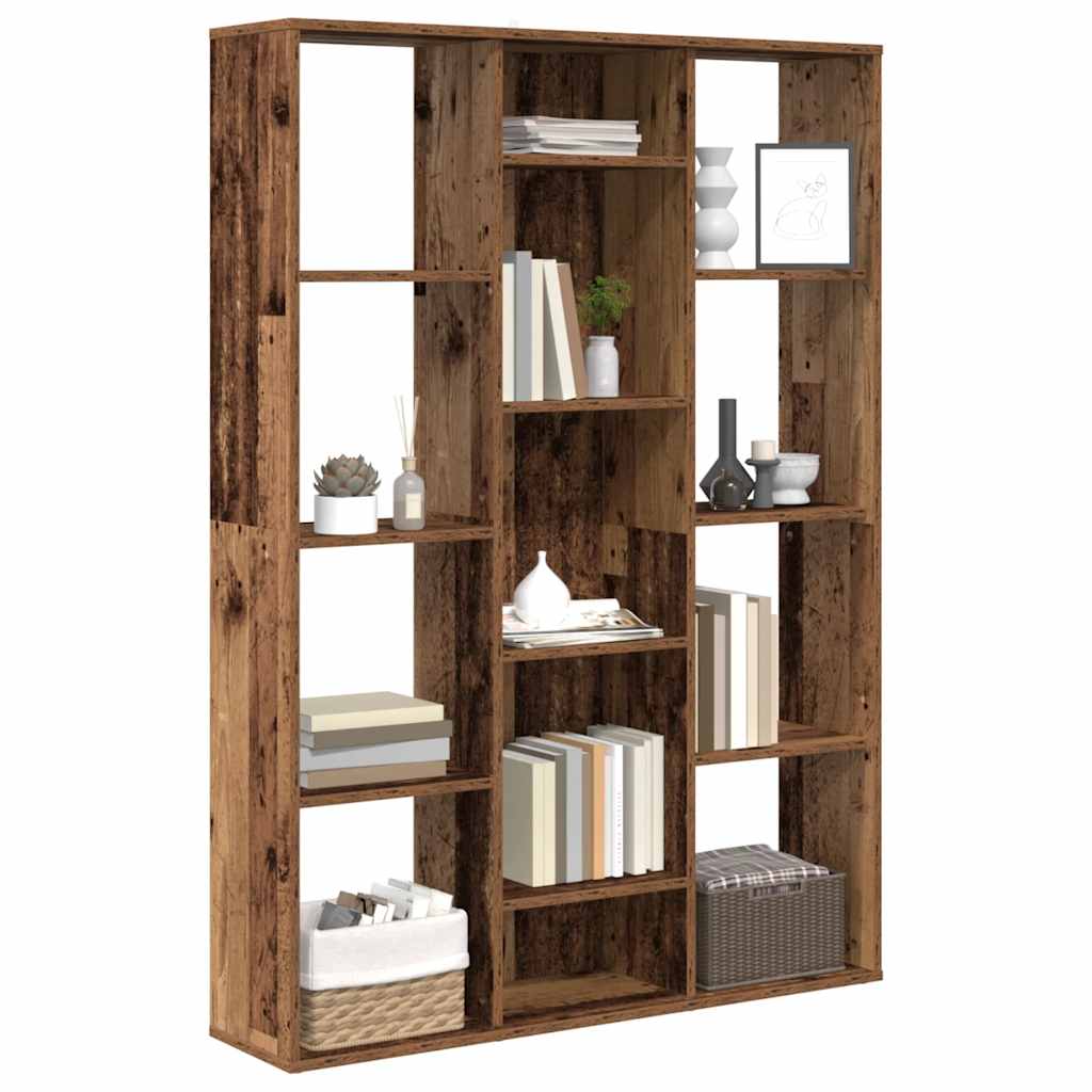 vidaXL Raumteiler/Bücherregal Altholz-Optik 100x24x140cm Holzwerkstoff