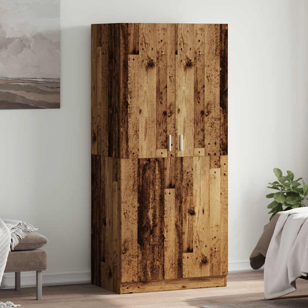 vidaXL Kleiderschrank Altholz-Optik 80x52x180 cm Holzwerkstoff