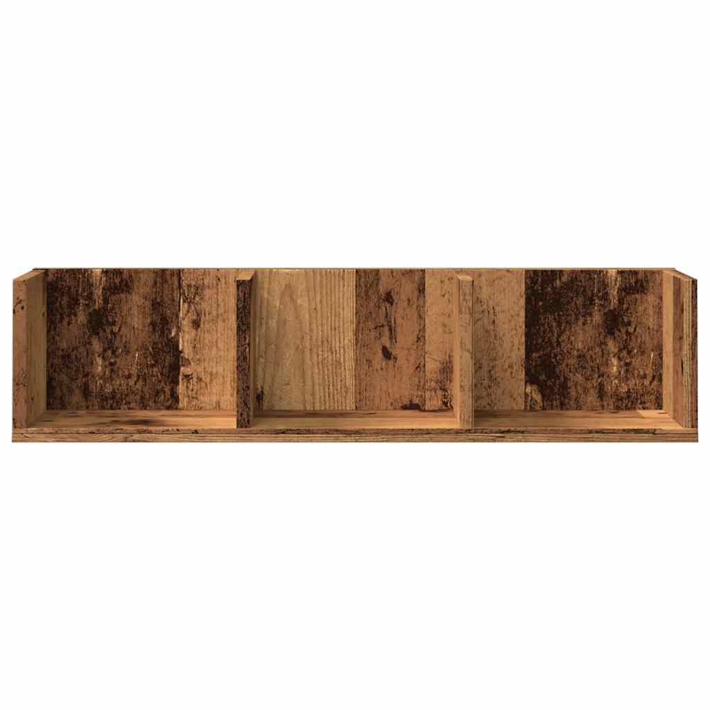 vidaXL CD-Wandregal Altholz-Optik 75x18x18 cm Holzwerkstoff