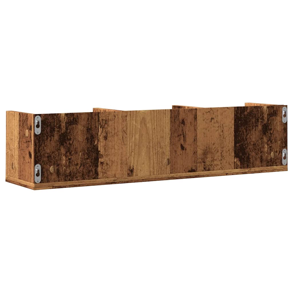 vidaXL CD-Wandregal Altholz-Optik 75x18x18 cm Holzwerkstoff