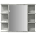 vidaXL Bad-Spiegelschrank Betongrau 80x20,5x64 cm Holzwerkstoff