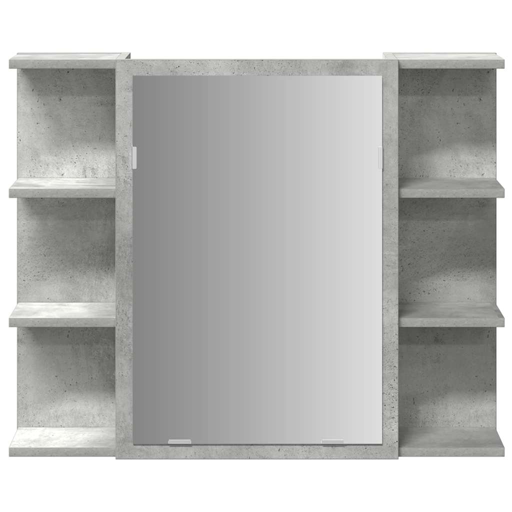 vidaXL Bad-Spiegelschrank Betongrau 80x20,5x64 cm Holzwerkstoff