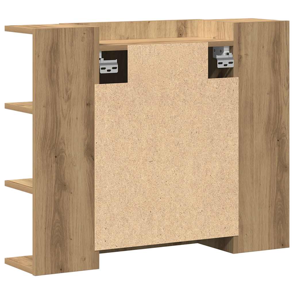vidaXL Bad-Spiegelschrank Artisan-Eiche 80x20,5x64cm Holzwerkstoff