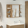 vidaXL Bad-Spiegelschrank Artisan-Eiche 80x20,5x64cm Holzwerkstoff