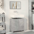 vidaXL Badschrank mit Spiegel Betongrau Holzwerkstoff