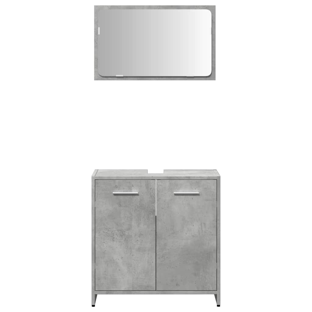 vidaXL Badschrank mit Spiegel Betongrau Holzwerkstoff