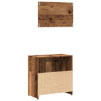 vidaXL Badschrank mit Spiegel Altholz-Optik Holzwerkstoff