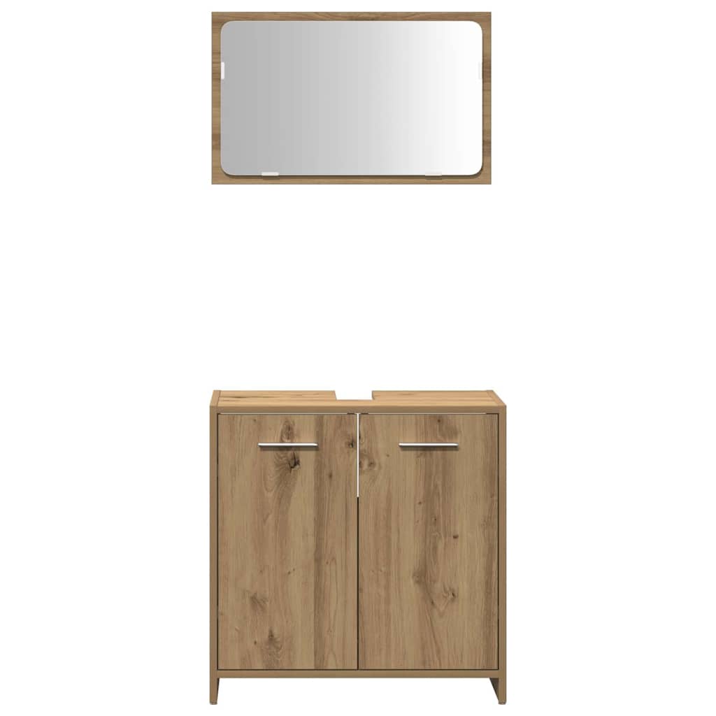 vidaXL Badschrank mit Spiegel Artisan-Eiche Holzwerkstoff