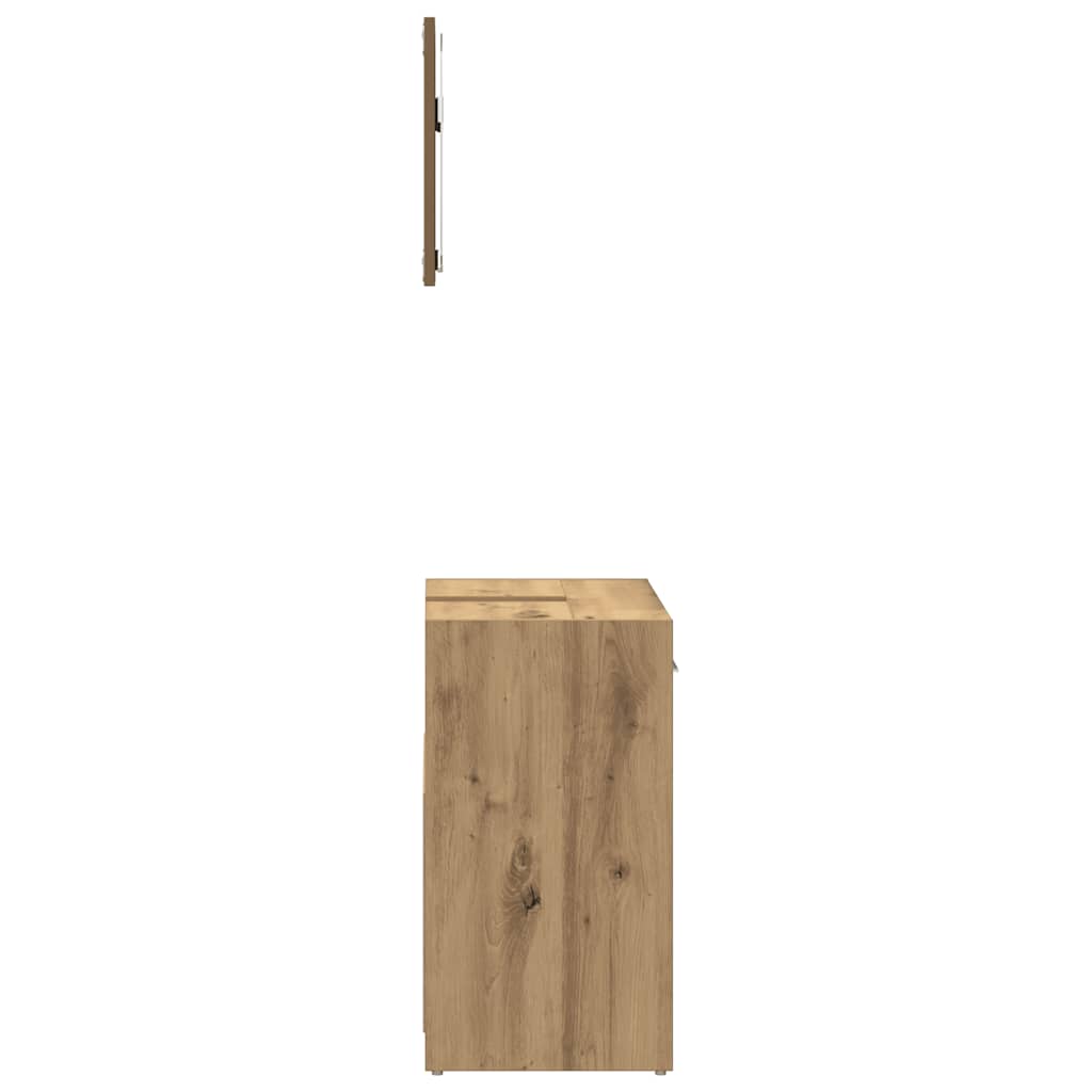 vidaXL Badschrank mit Spiegel Artisan-Eiche Holzwerkstoff