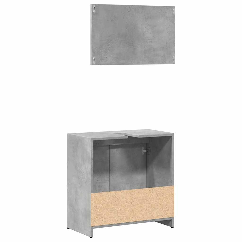 vidaXL 2-tlg. Badmöbel-Set Betongrau Holzwerkstoff