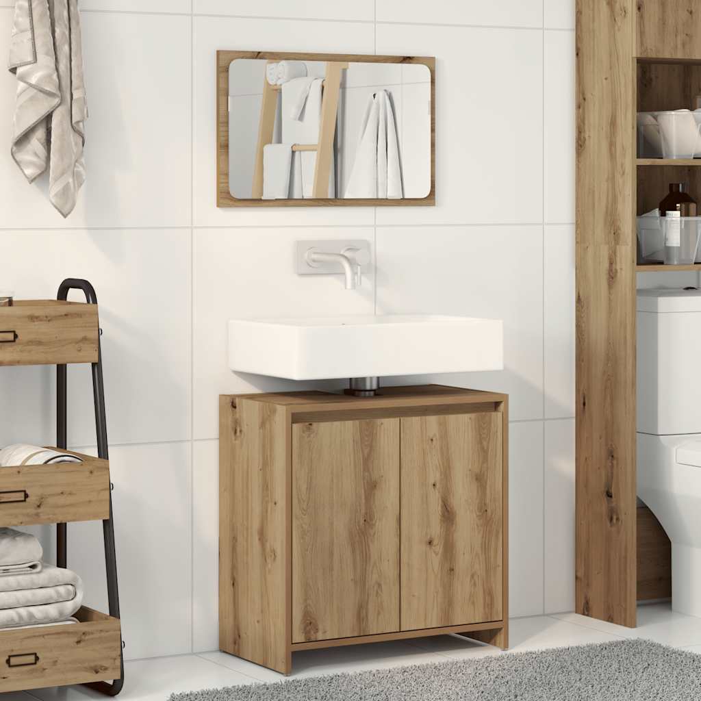 vidaXL 2-tlg. Badmöbel-Set Artisan-Eiche Holzwerkstoff