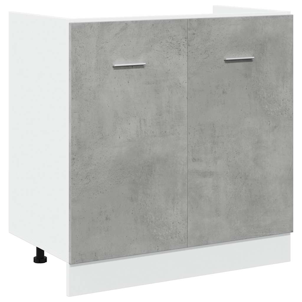 vidaXL Spülenunterschrank Lyon Betongrau 80x46x81,5 cm Holzwerkstoff