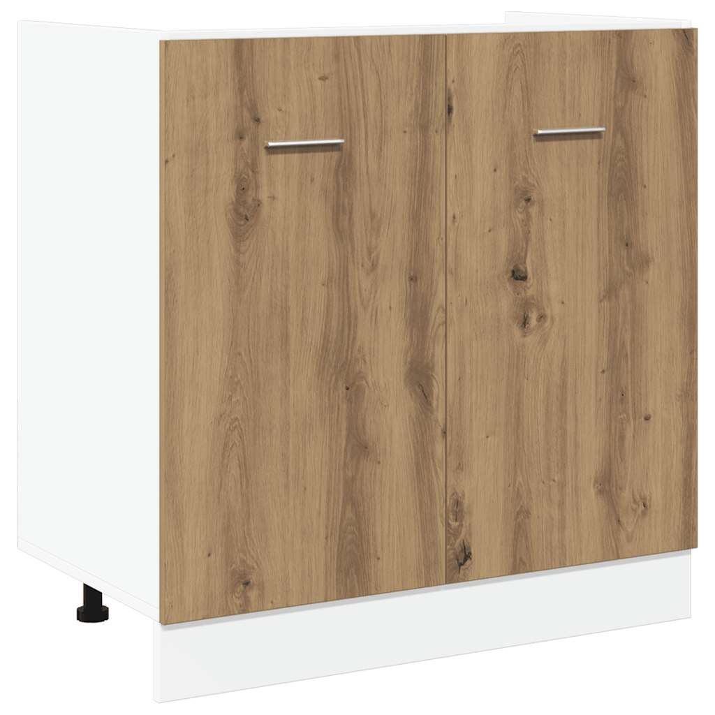 vidaXL Spülenunterschrank Lyon Artisan-Eiche 80x46x81,5 cm Holzwerkstoff