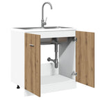 vidaXL Spülenunterschrank Lyon Artisan-Eiche 80x46x81,5 cm Holzwerkstoff