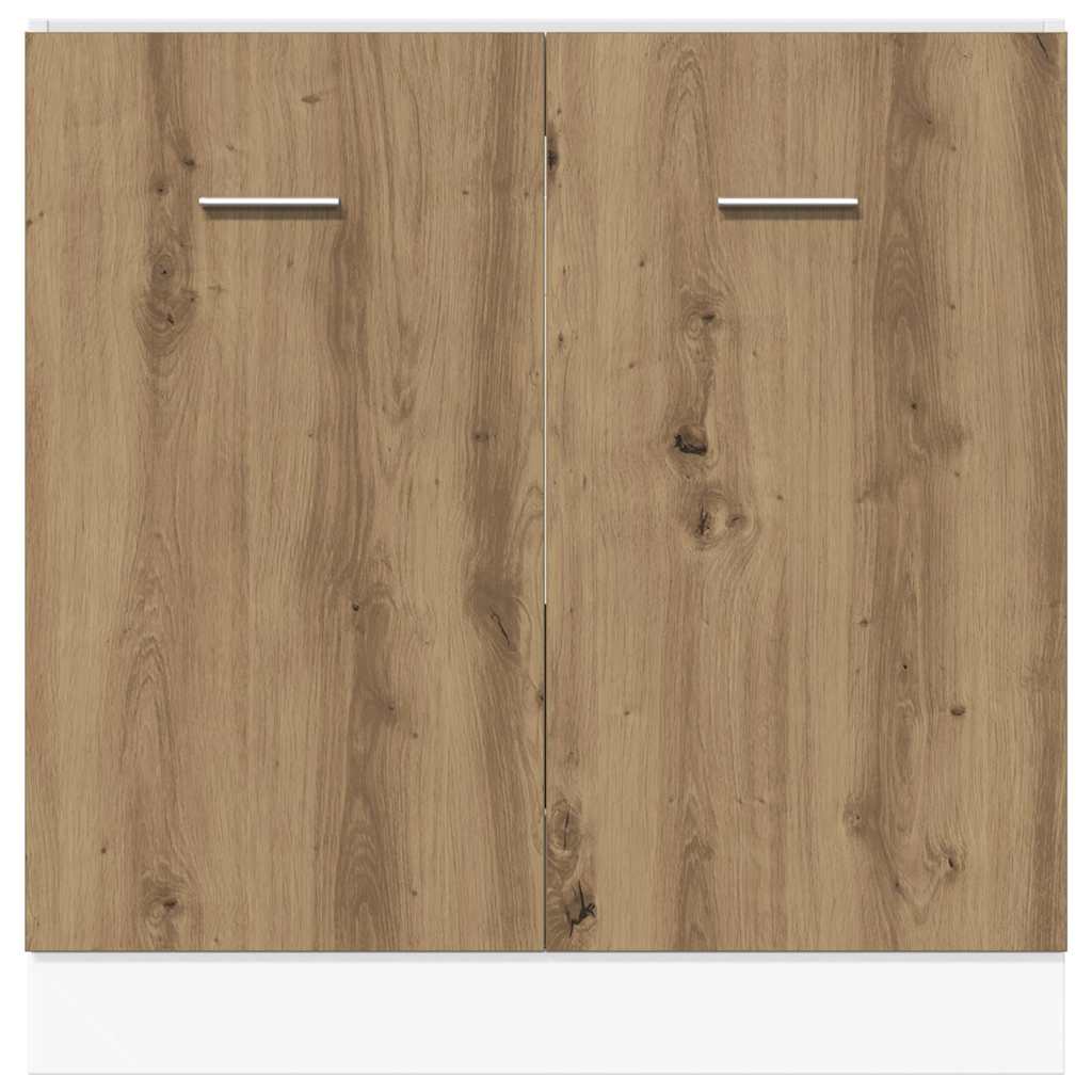 vidaXL Spülenunterschrank Lyon Artisan-Eiche 80x46x81,5 cm Holzwerkstoff