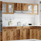 vidaXL Hängeschrank Lyon Glas Altholz-Optik 40x31x60 cm Holzwerkstoff